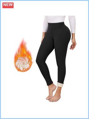 Fleece Lined High Waisted Thermal Leggings Winter Yoga Tights